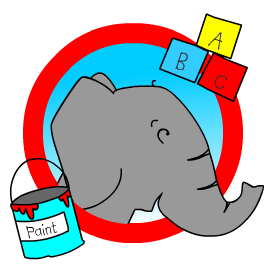 Logo with Lucy the elephant who is the hero of our singular and plural games