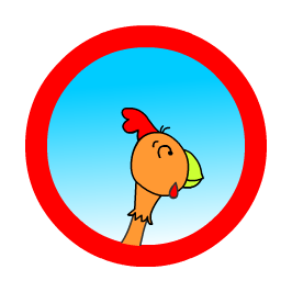 Logo of Belinda our chicken who loves words that rhyme with cat.